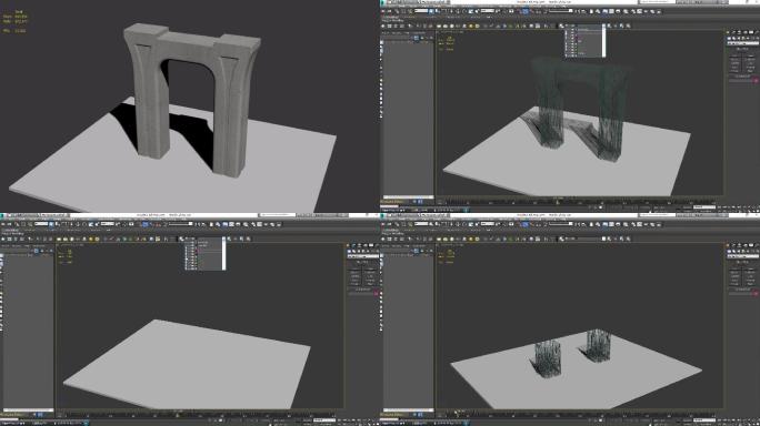 高架桥墩柱施工3D模型(原创）