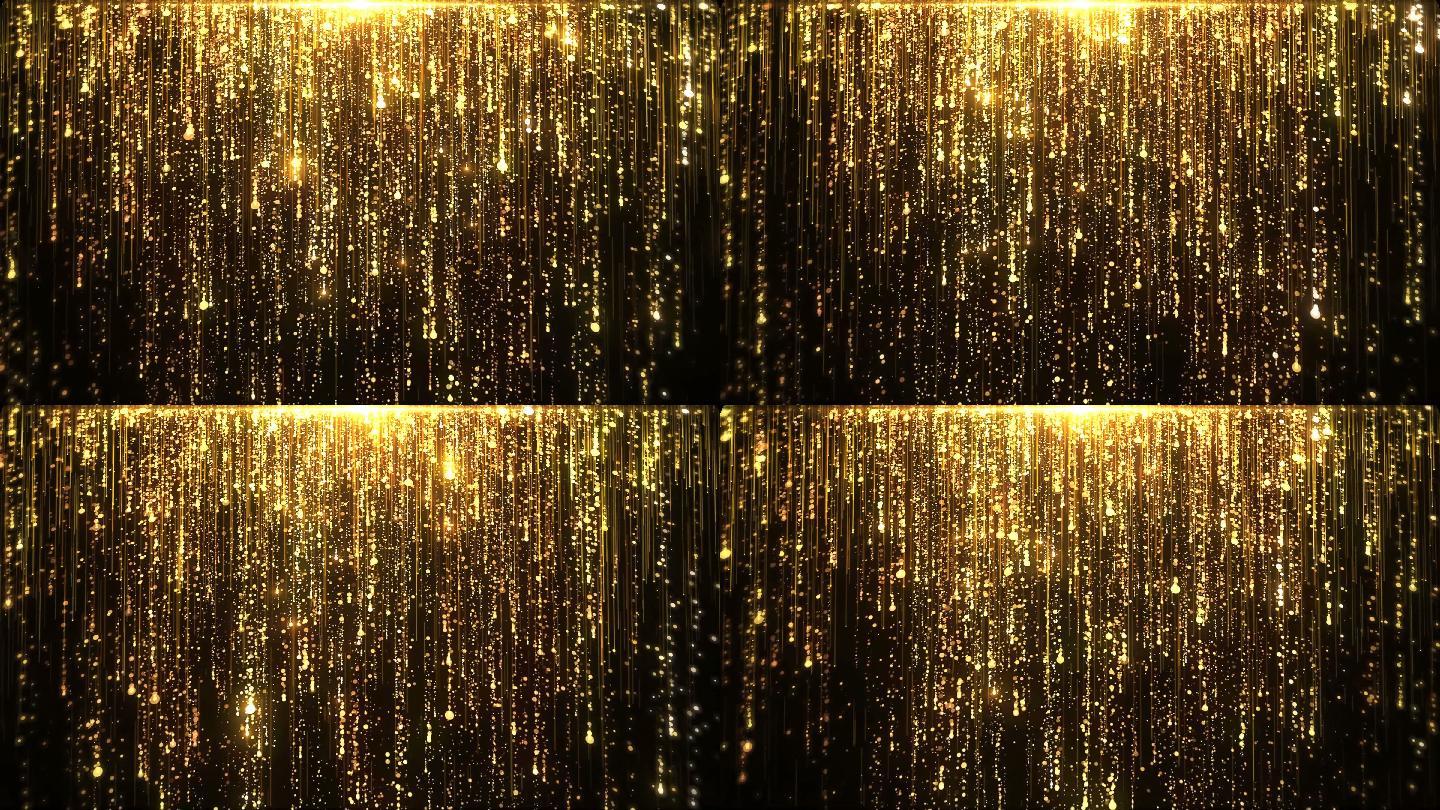 【原创】4K颁奖晚会金色粒子光线粒子瀑布