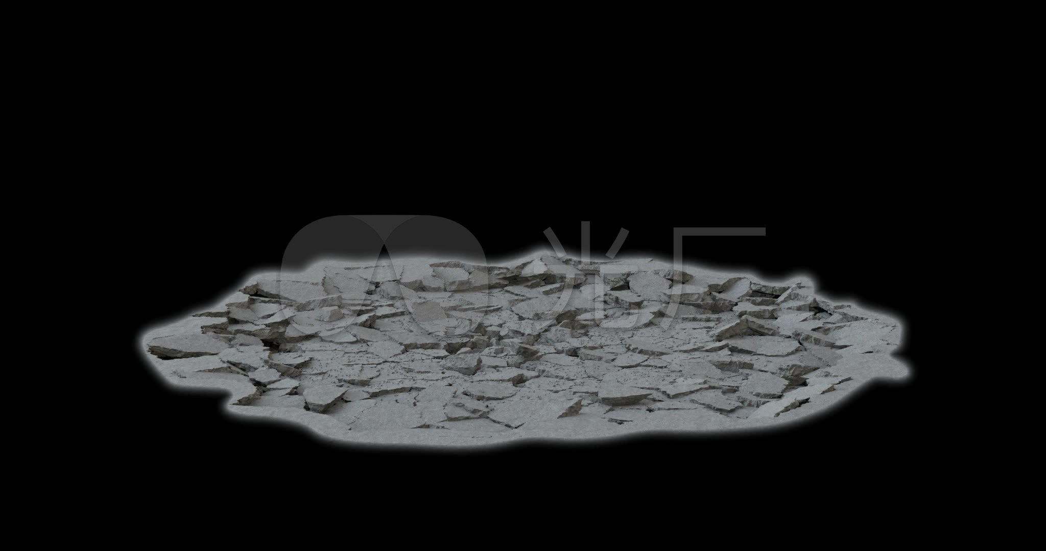 2k地面破碎坍塌特效视频素材