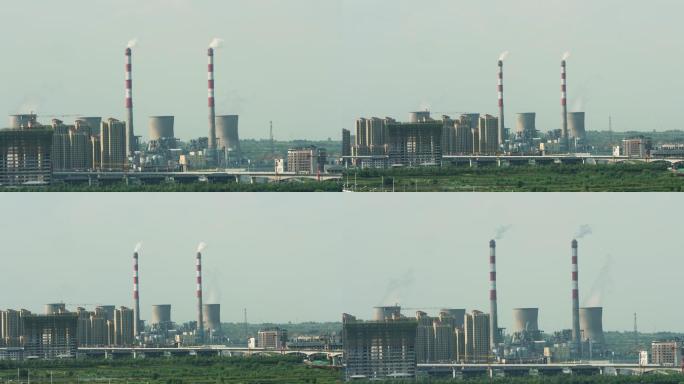 4K发电厂环境雾霾能源污染视频素材