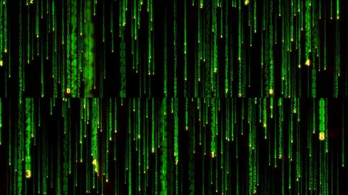 黑客帝国数字代码字幕雨AE模板