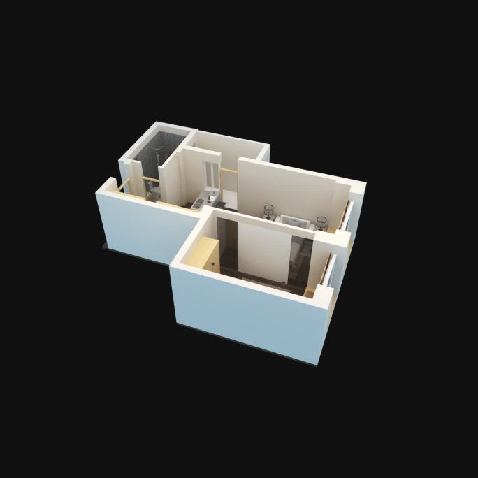 3D动画-全息室内平面户型图004