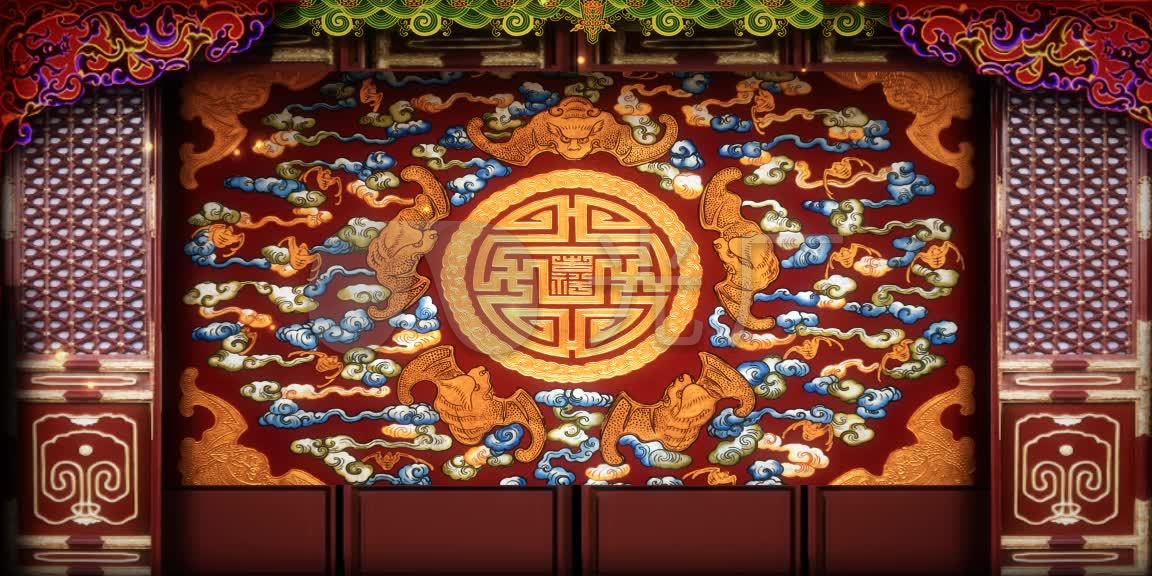 古戏台 京剧戏台 无缝循环 粒子 唯美