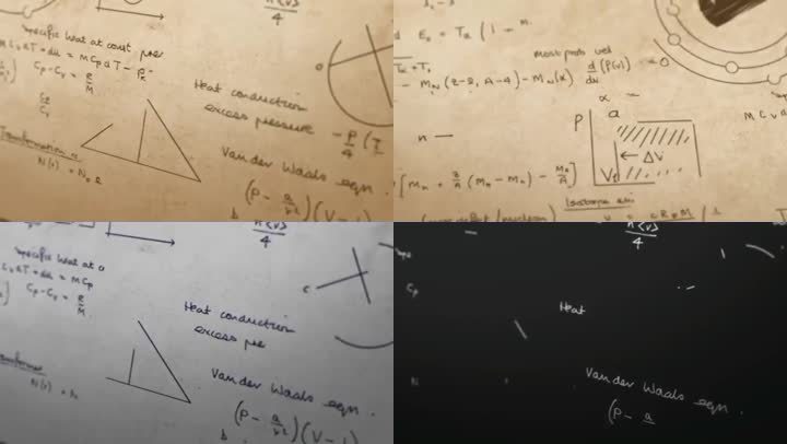黑板粉笔数学公式书写
