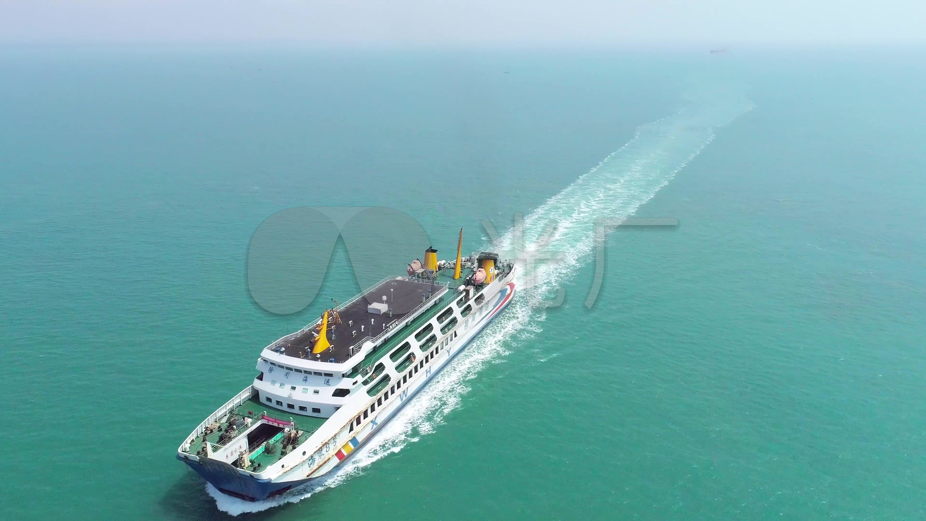 4k海南渡轮大海航拍_3840x2160_高清视频素材下载(编号:2616948)_实拍