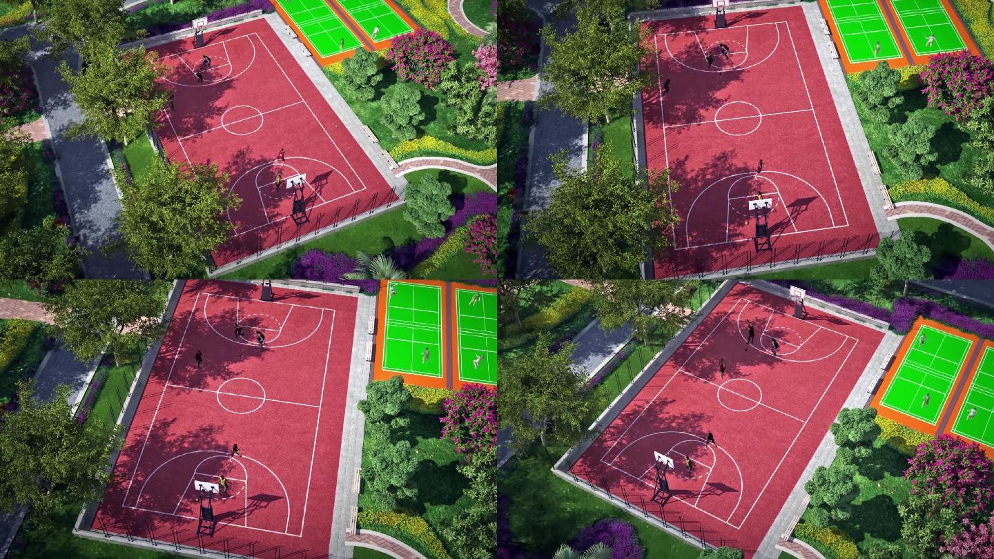 篮球运动场 羽毛球场 体育场 运动广场 休闲广场