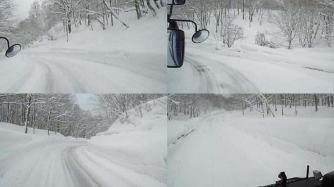 日本秋田雪景
