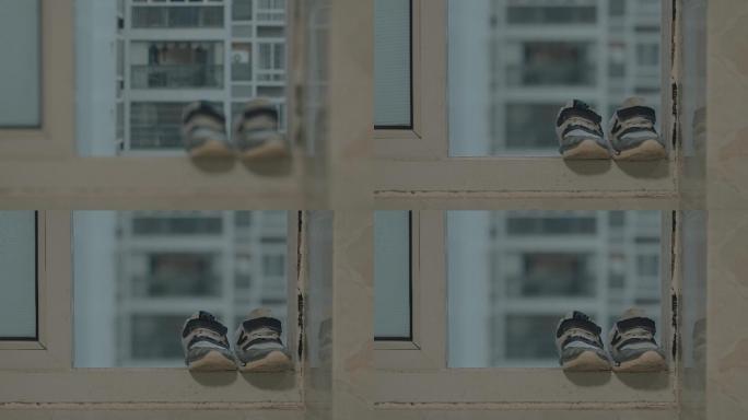 窗台上的鞋子特写4k