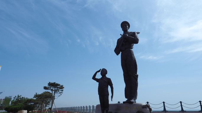 青岛海军公园标志雕塑延时