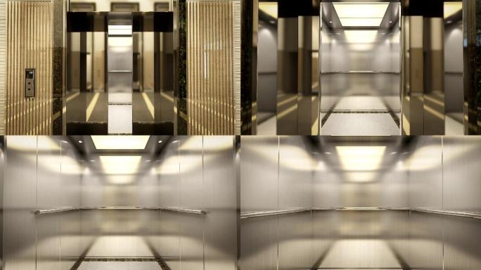 3D建筑动画入户电梯厅开门（原创可商用）