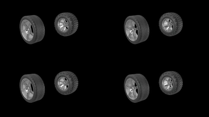 轮胎C4D模型（可任意更换轮胎样式）