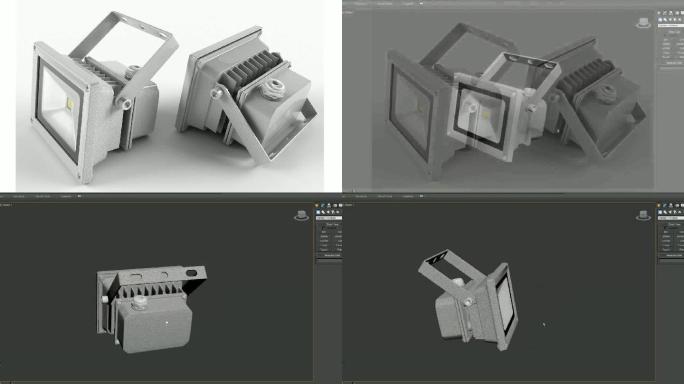 现代新式高功率照射灯3D模型