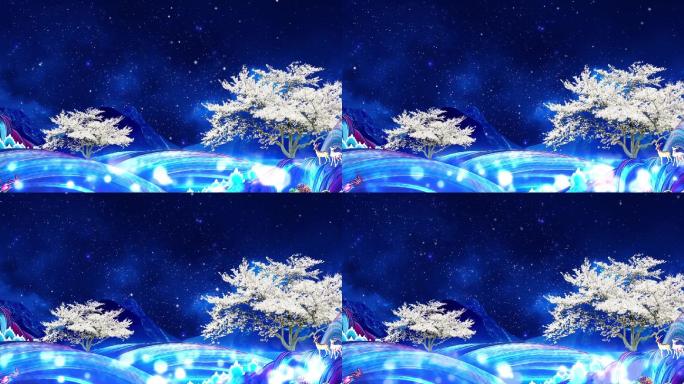 梨花唯美星空
