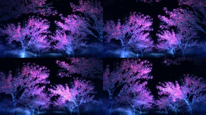 【原创】3D全息投影漫唯美水晶桃树林推景