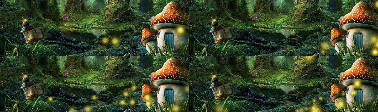 舞台剧情景剧演出蘑菇丛林LED背景视频