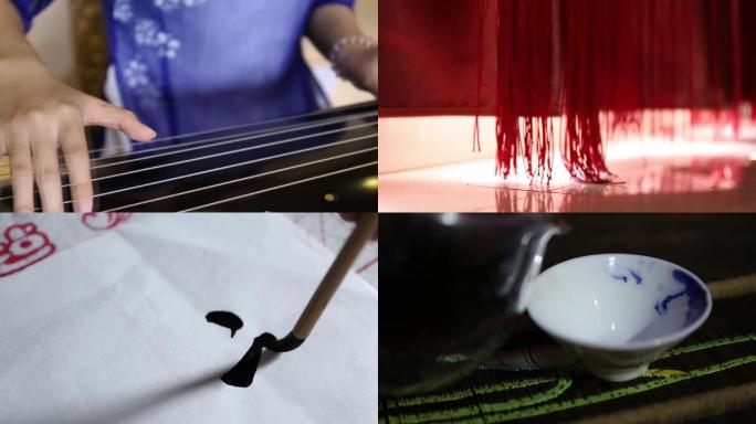 古琴书法茶雅趣美女