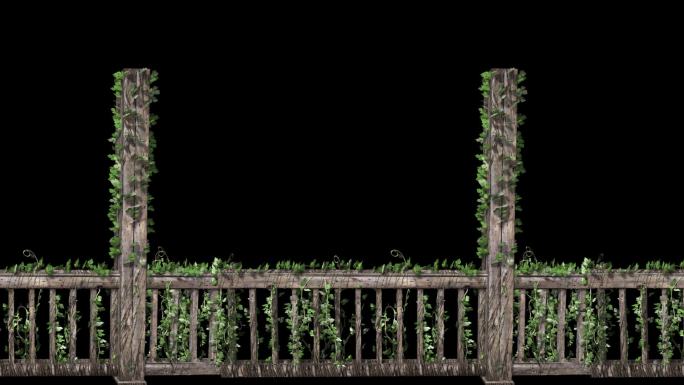 植物摇曳动画--篱笆墙匀速移动带通道