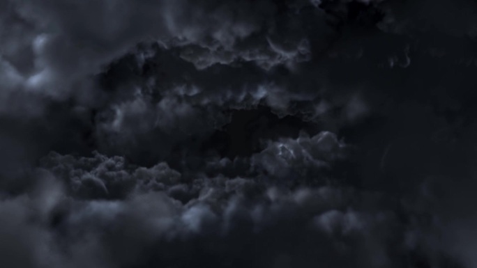 黑色闪电乌云穿梭循环视频