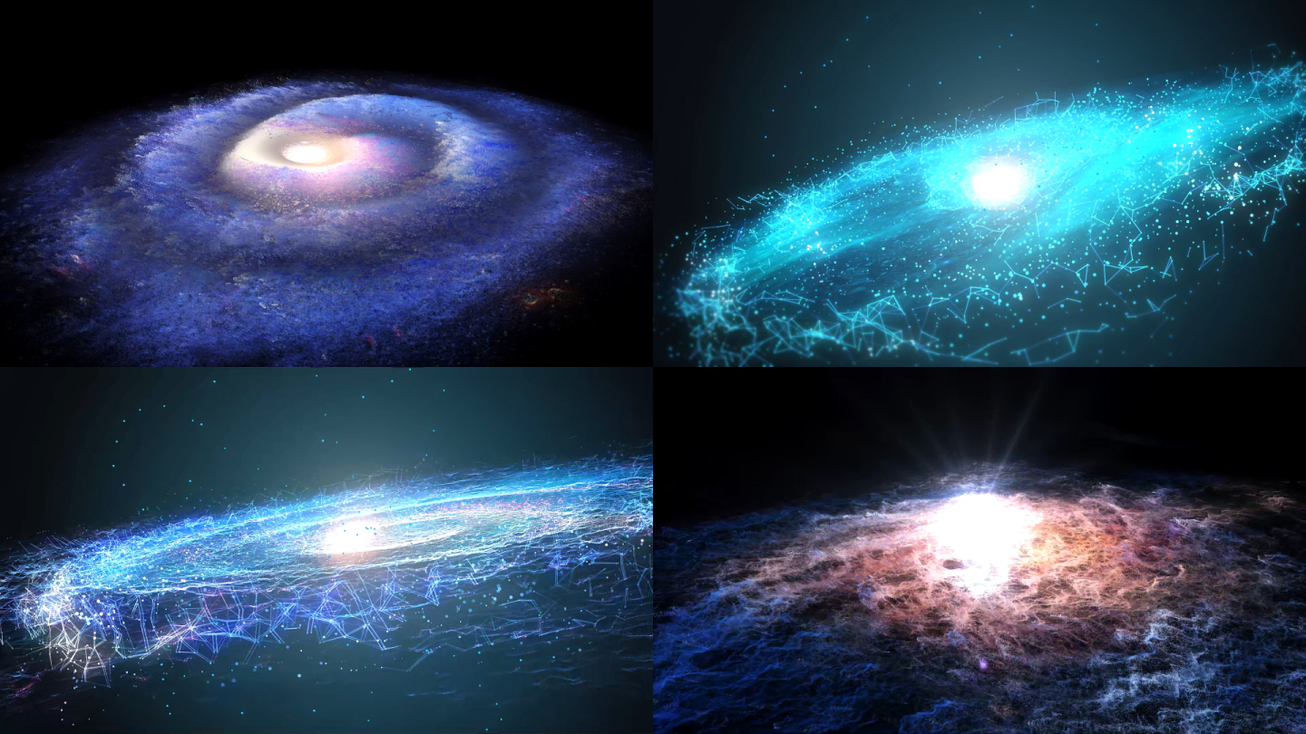 八款唯美星空星云粒子银河系AE模板
