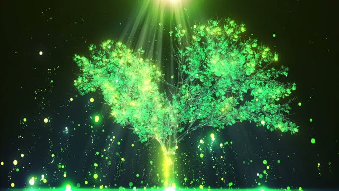 【原创】唯美梦幻浪漫水晶绿树抒舞背景视频