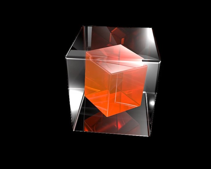 循环透明玻璃方块素材