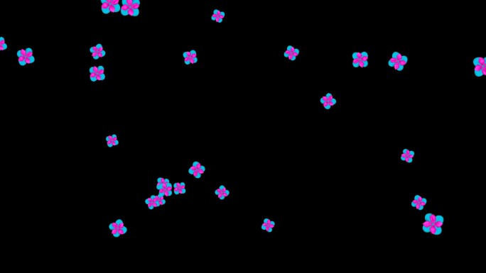 蓝色红色花瓣花朵下落后期装饰动画素材