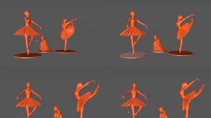 芭蕾舞女孩跳舞3DC4D模型