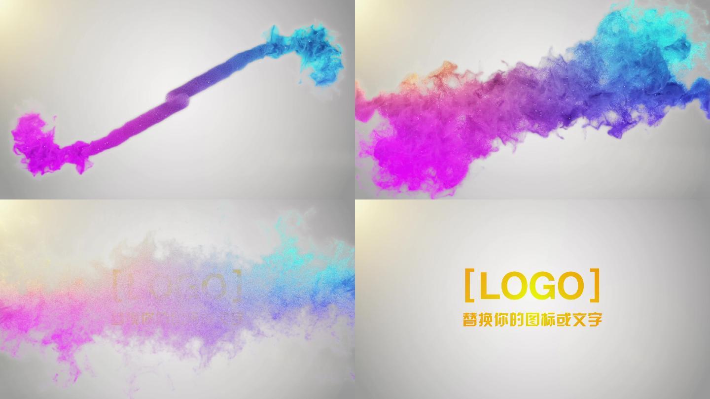 edius彩色水墨中国风动画logo模板
