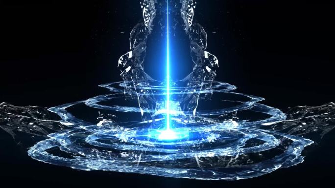水旋转汇聚光水圈穿越