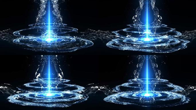 水旋转汇聚光水圈穿越
