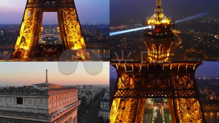 风光城市夜晚建筑历史文化埃菲尔铁塔梦幻巴黎车流道路教程梦幻城市