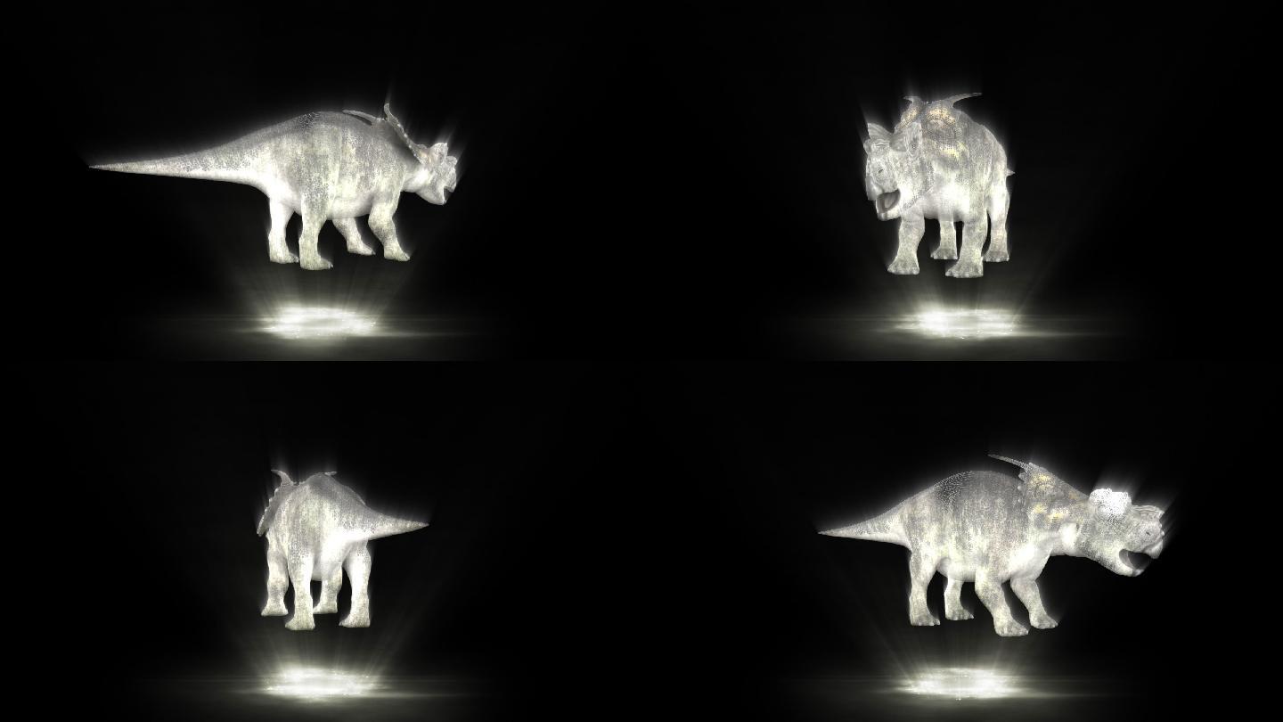 3D立体全息投影厚鼻龙循环视频