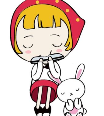 卡通带通道透明背景吹口琴视频素材视频素材