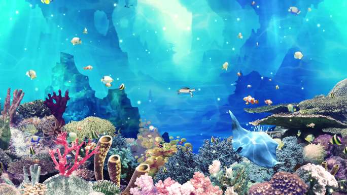 海底世界水族馆球形屏幕海豚魔鬼鱼海洋世界