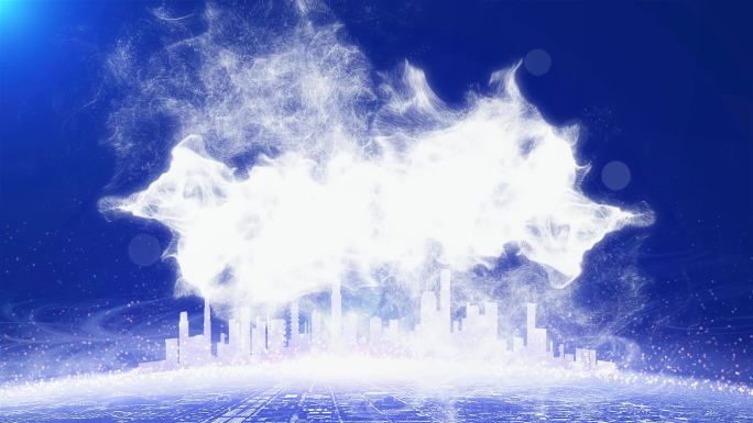 edius蓝色水墨烟雾粒子揭示logo