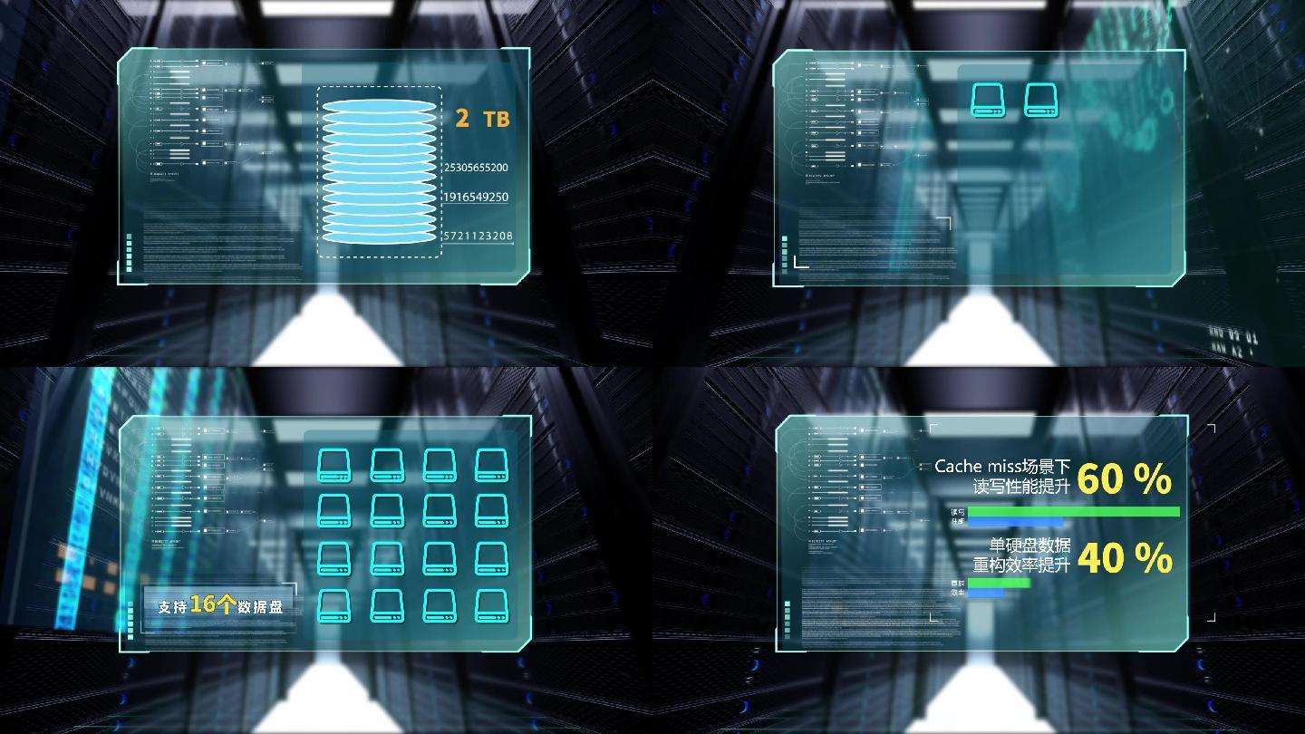 AE模板-科技机房硬盘内存缓存数据提升