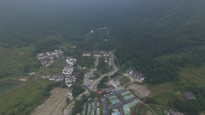 明月山航拍延时温泉空镜