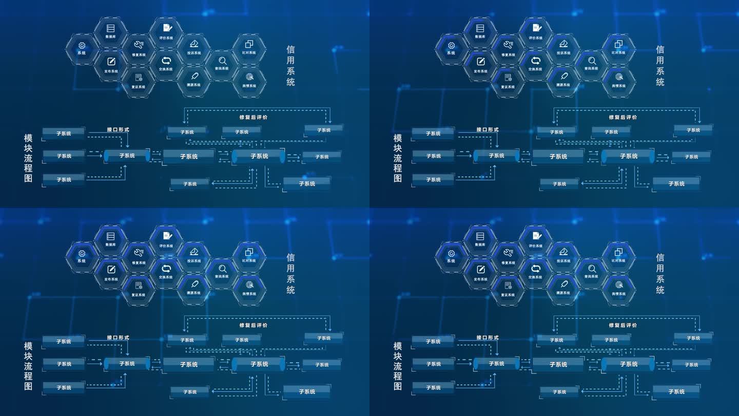 科技感企业架构流程图