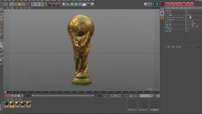 大力神杯FIFA世界杯奖杯3D建模模型
