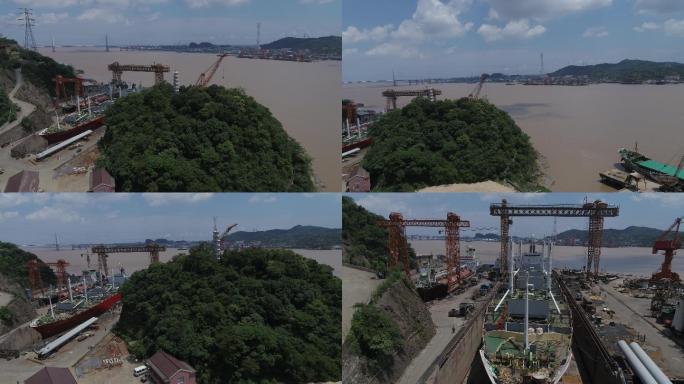 浙江台州椒江旁港口大景航拍3