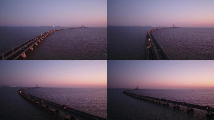 晚霞中的上海东海大桥