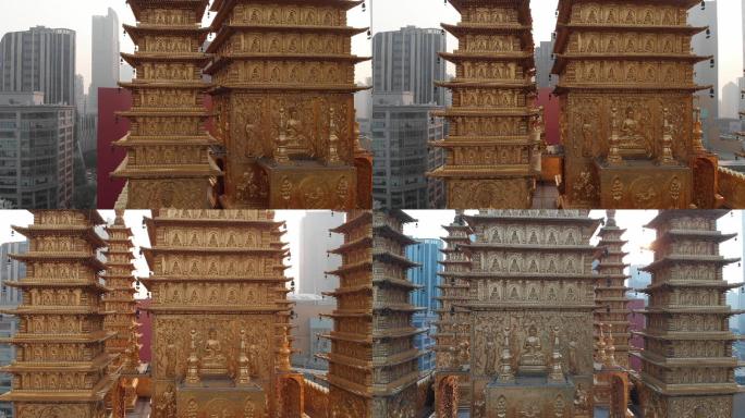 4K原素材-航拍上海静安寺
