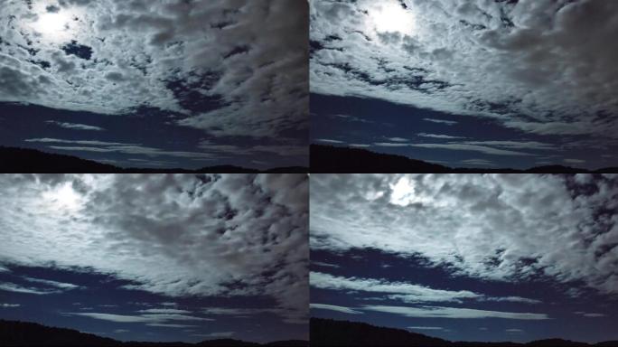 35秒4K月夜云层