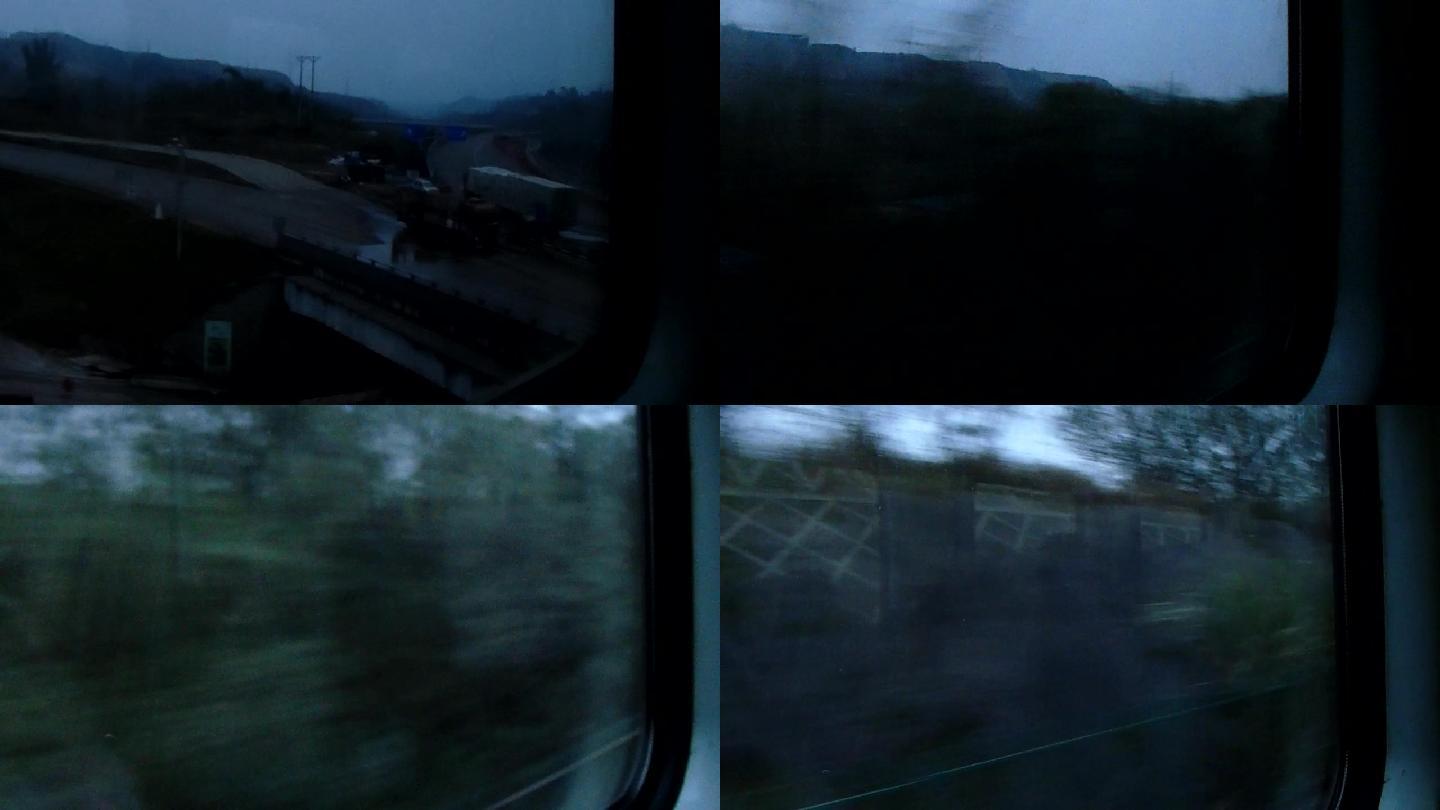 火车运行窗外的风景