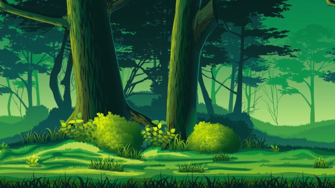卡通童话森林背景视频