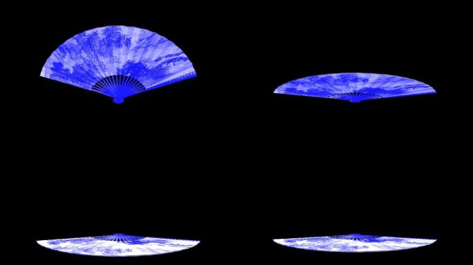 青花瓷扇子扇风动态循环带通道