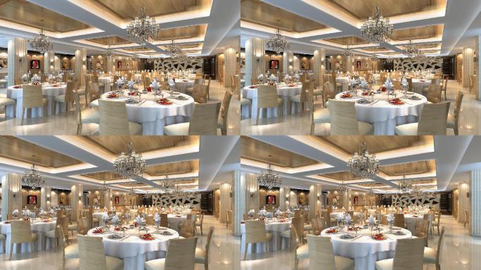 3D动画-室内餐厅宴会厅
