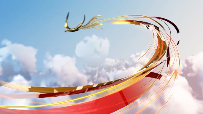 大气凤凰穿梭云层logo演绎