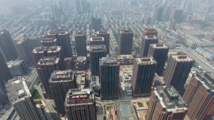 航拍郑州城市高楼大厦车流视频素材