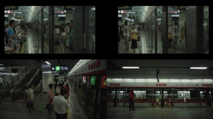 4K杭州地铁一号线人流升格上地铁